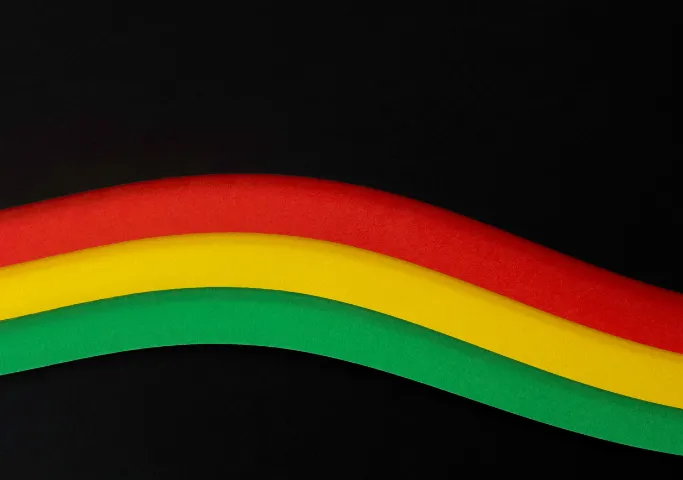 Rasta colors over black background